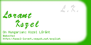 lorant kszel business card